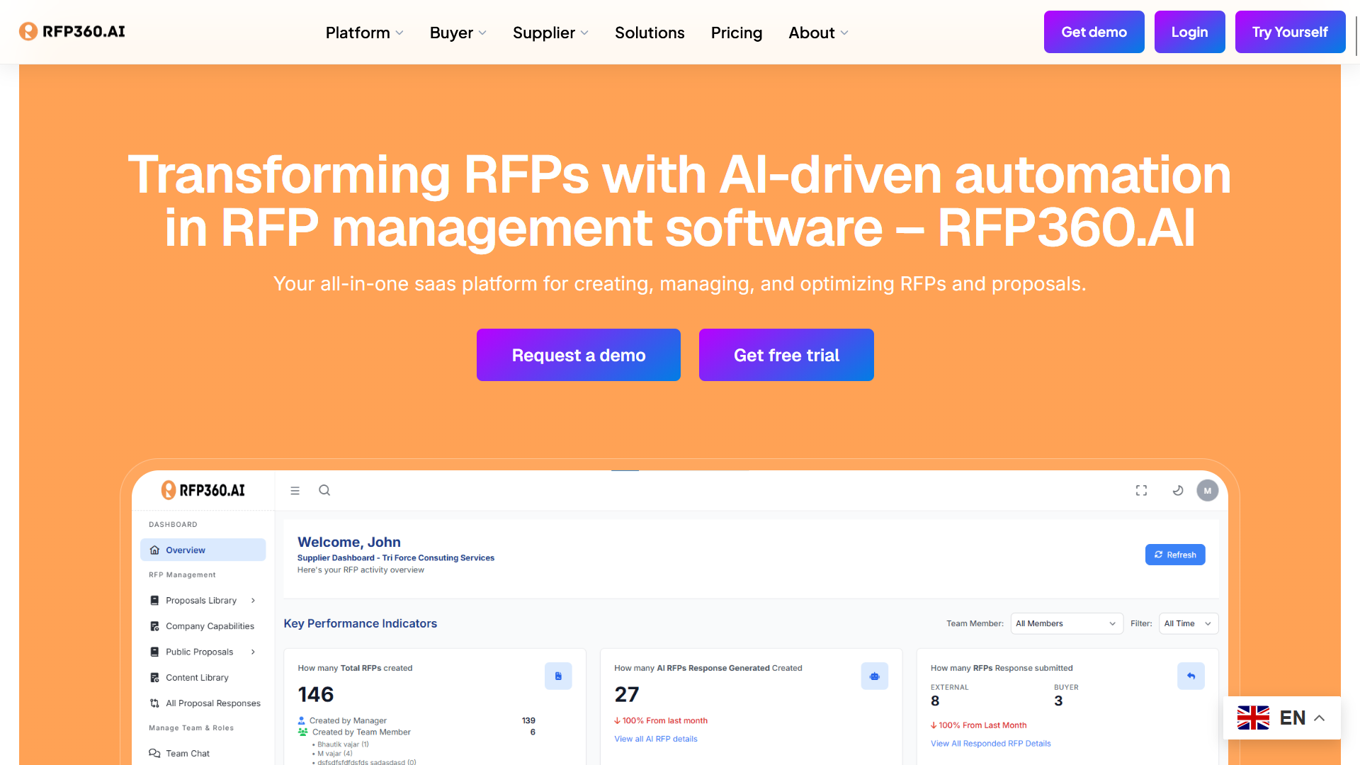 RFP360.ai Platform Interface